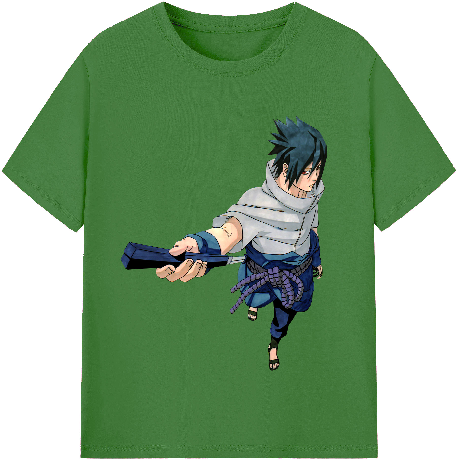 （画像用） NARUTO -ナルト- うちは サスケ Uchiha Sasuke レディースカジュアルプリントTシャツ（綿100％）